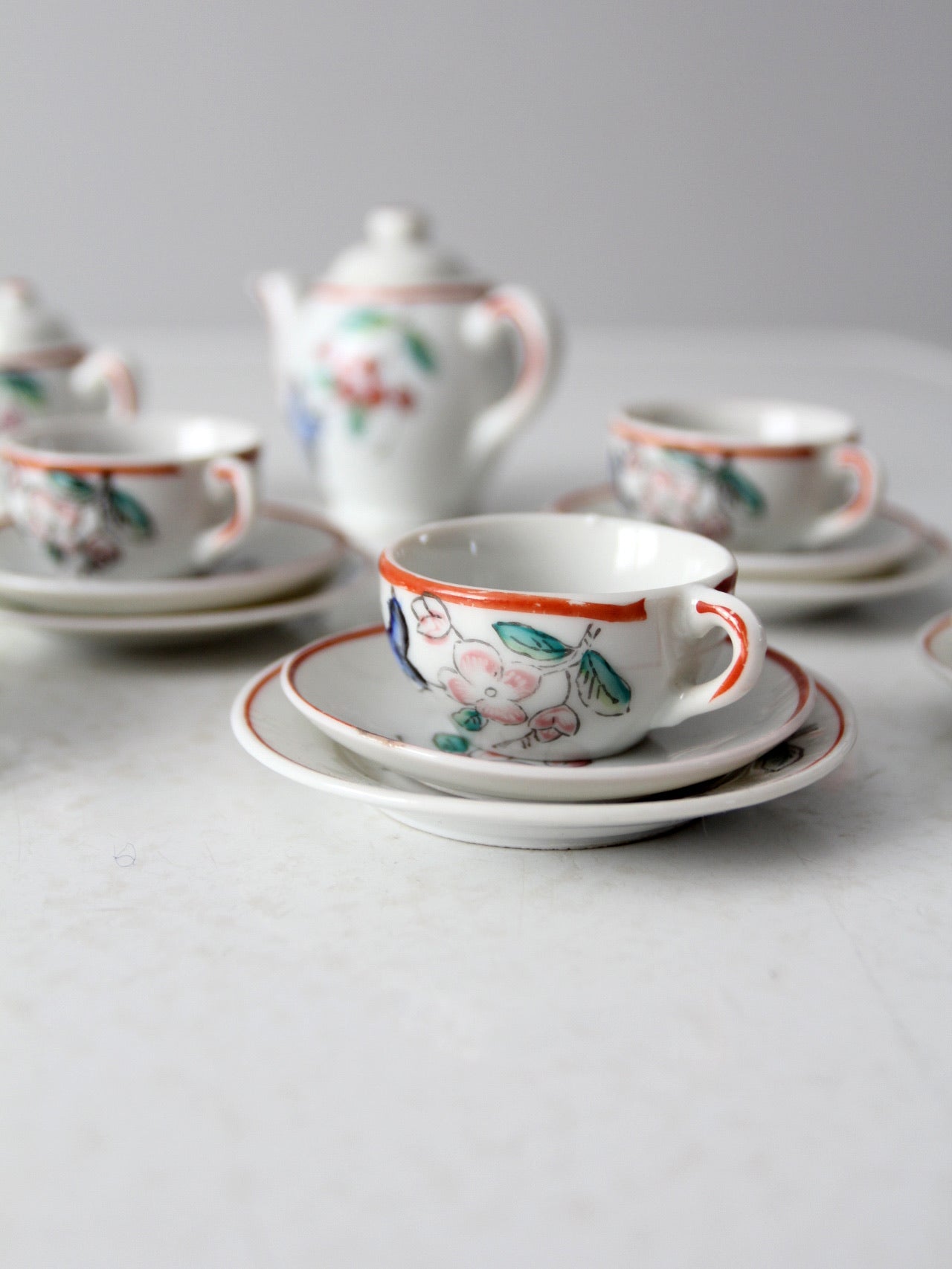 vintage Japanese miniature porcelain tea set