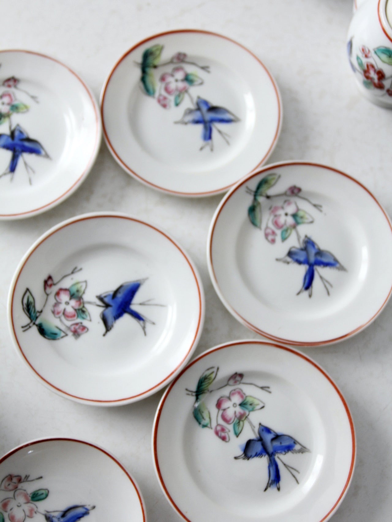 vintage Japanese miniature porcelain tea set