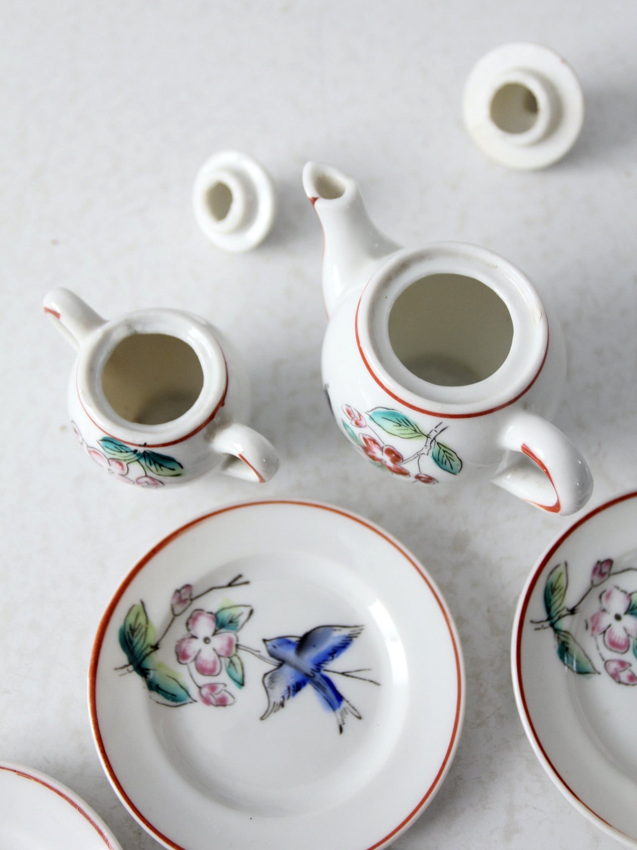 vintage Japanese miniature porcelain tea set