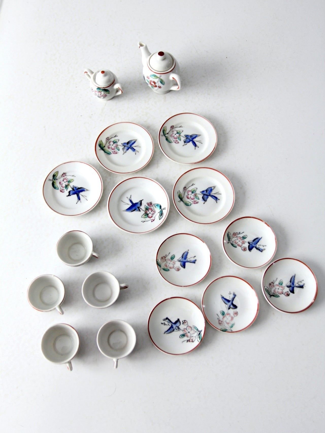 vintage Japanese miniature porcelain tea set