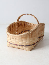 vintage large splint weave basket