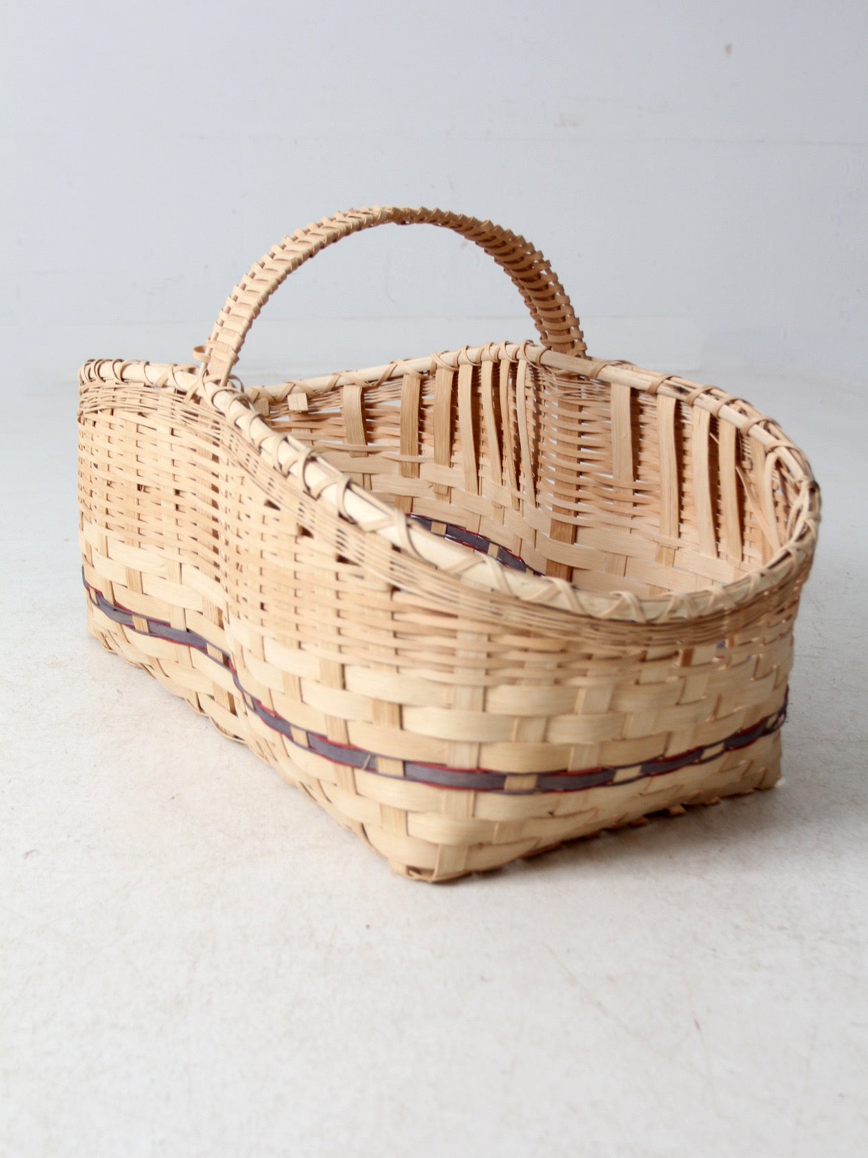 vintage large splint weave basket
