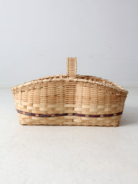 vintage large splint weave basket
