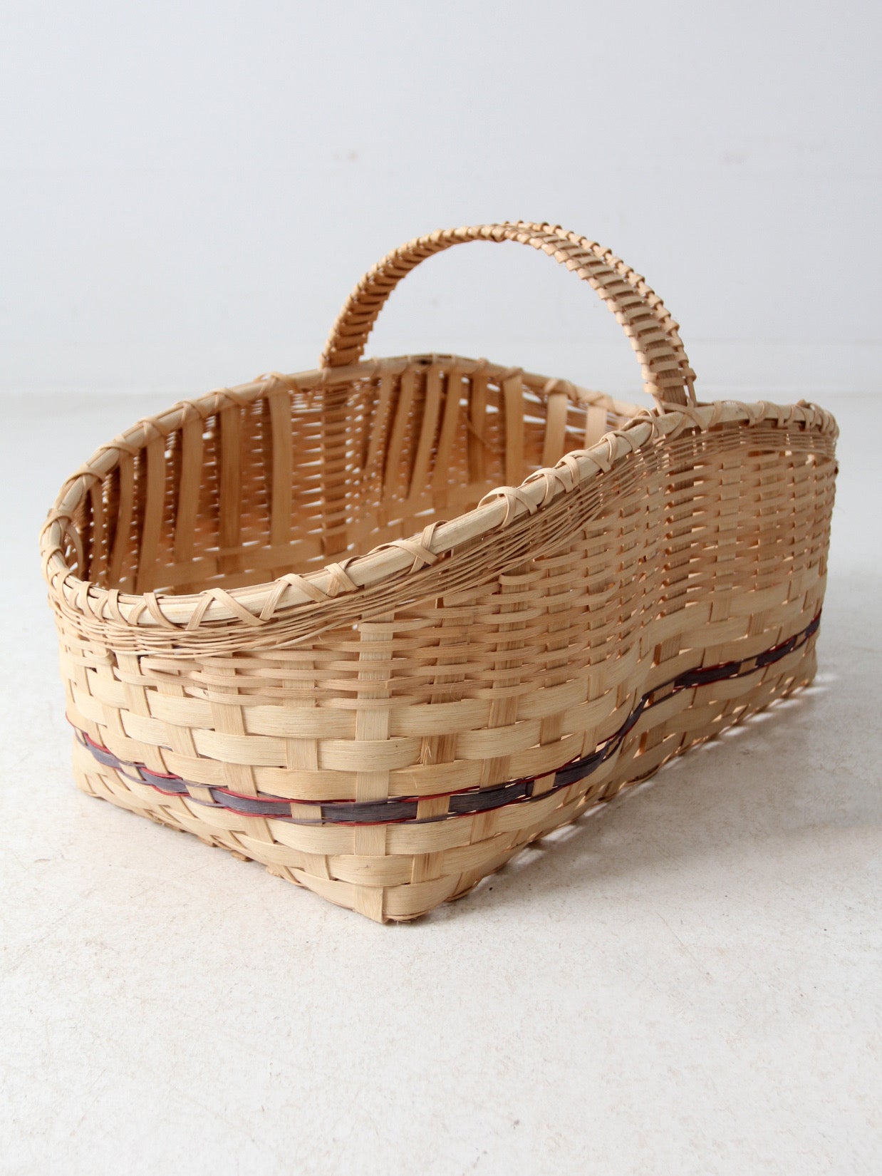 vintage large splint weave basket