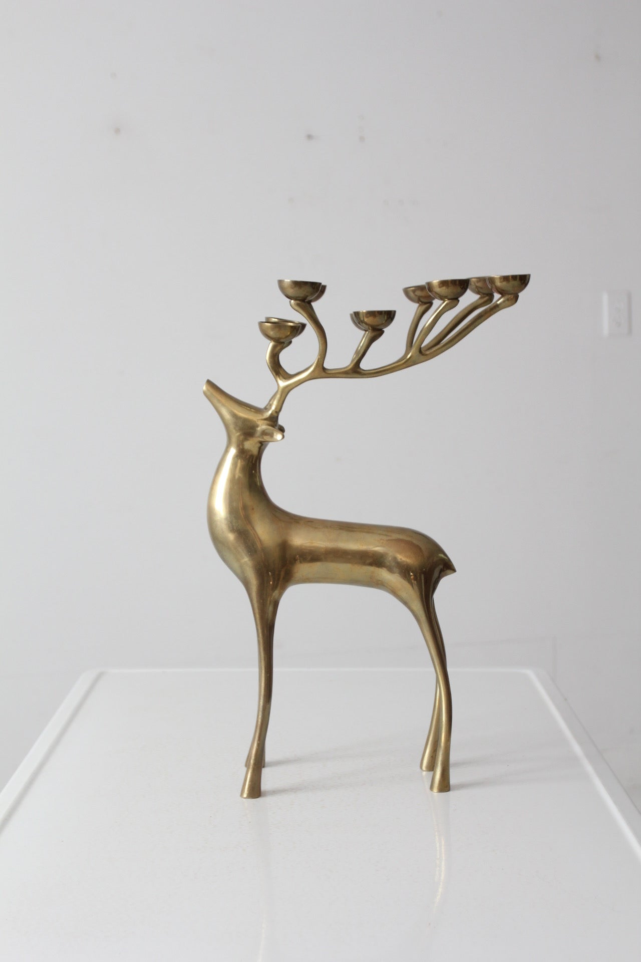 vintage brass deer candle tea light holder