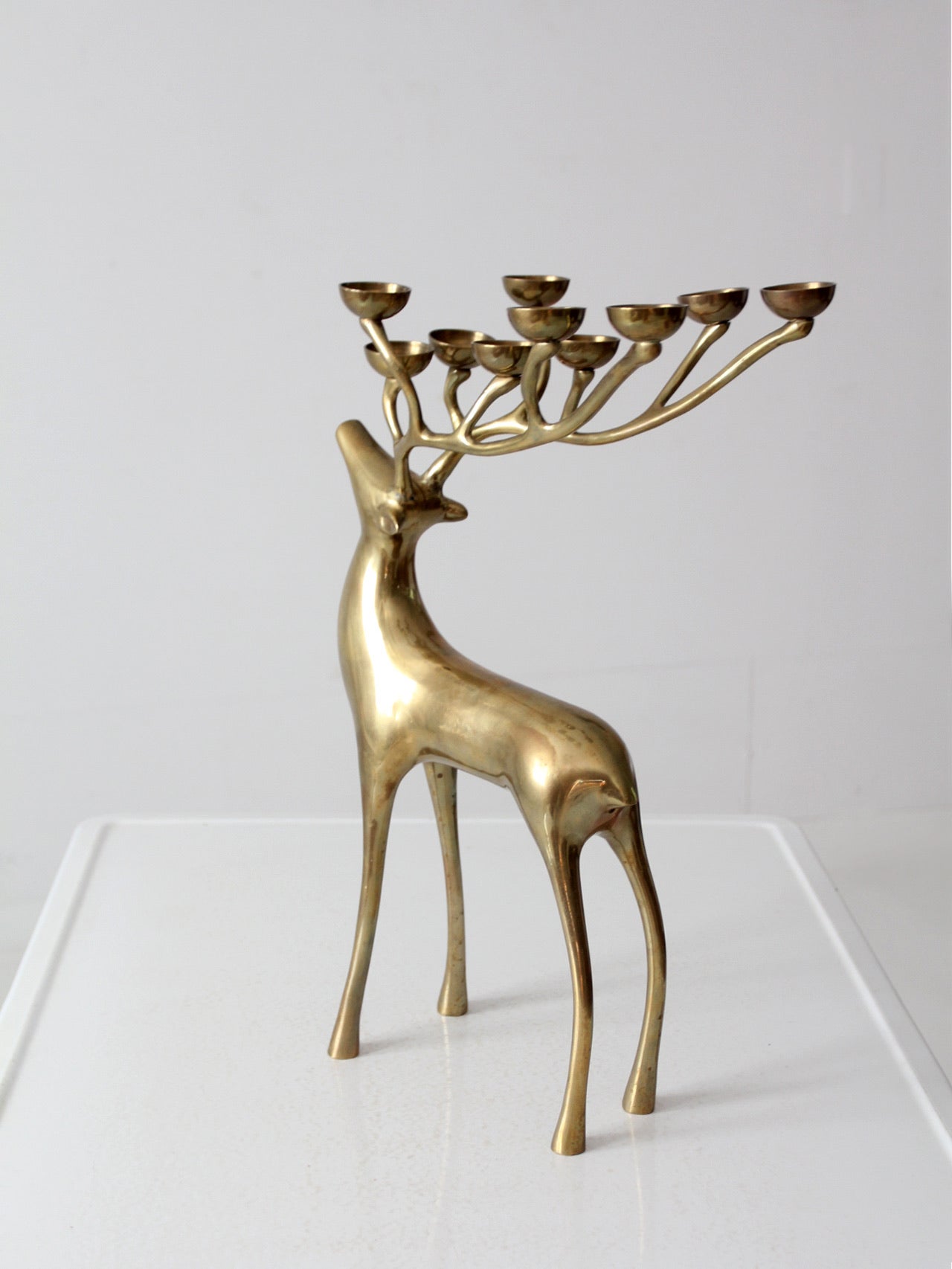 vintage brass deer candle tea light holder