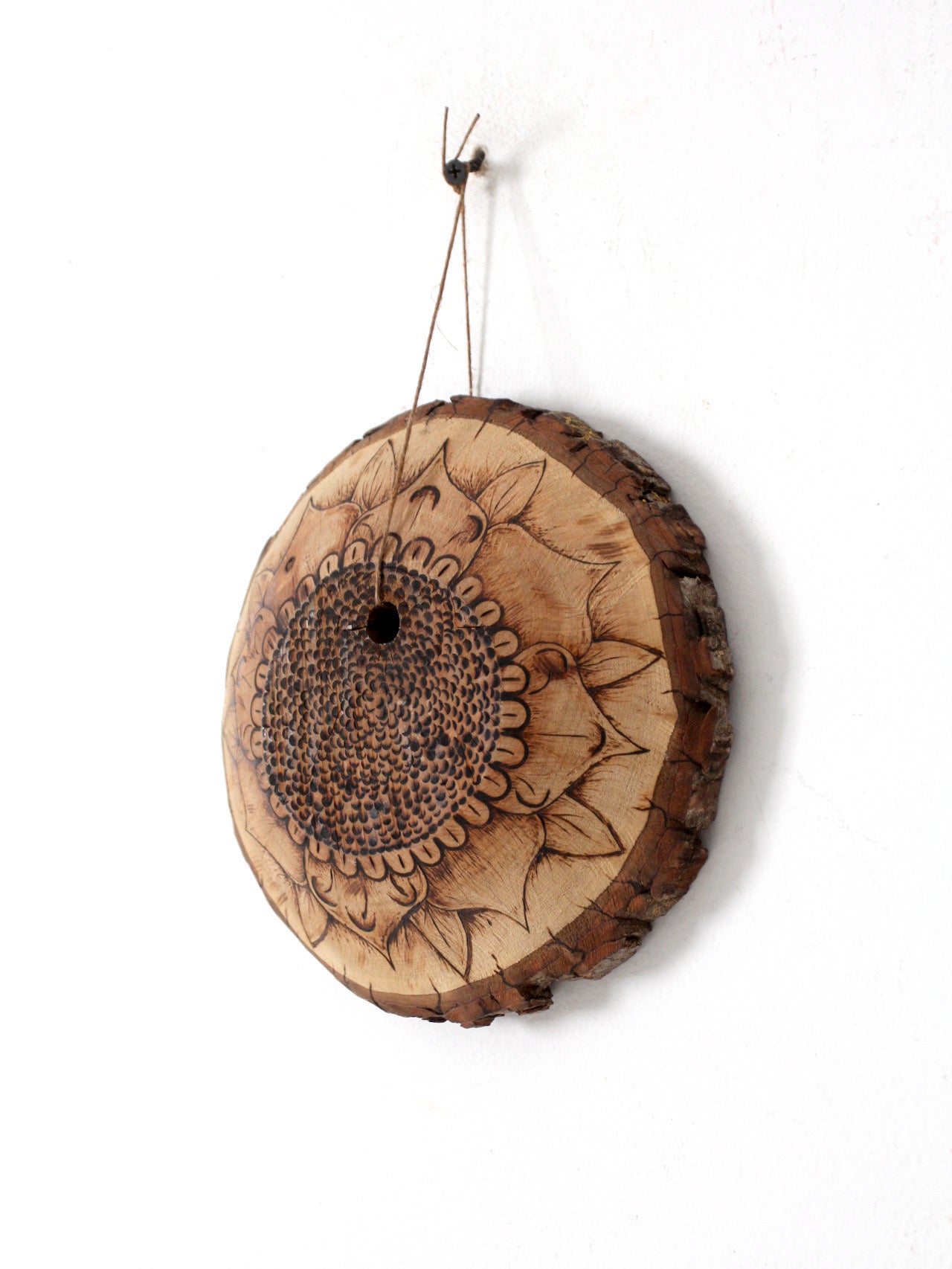 vintage wood slice wall art