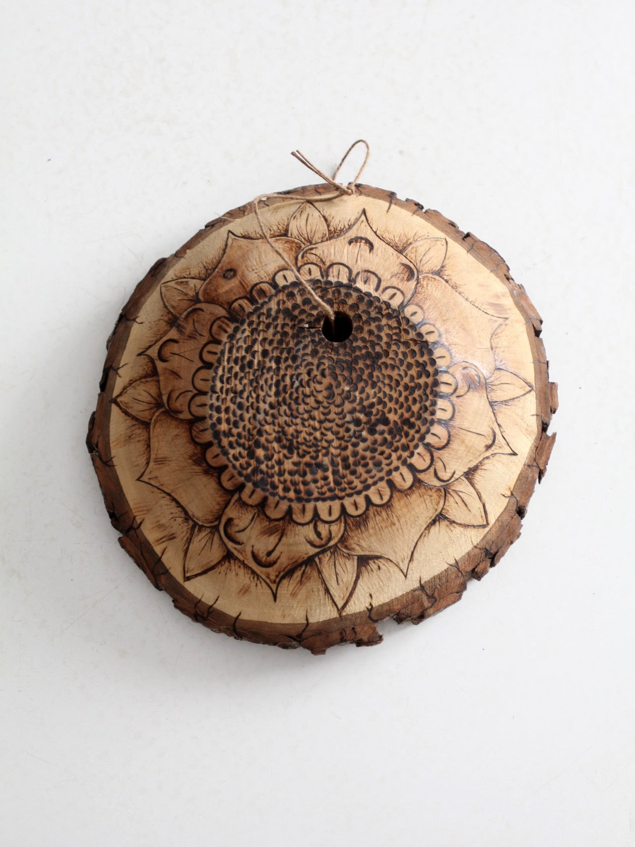 vintage wood slice wall art