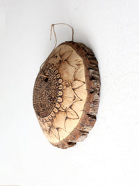 vintage wood slice wall art