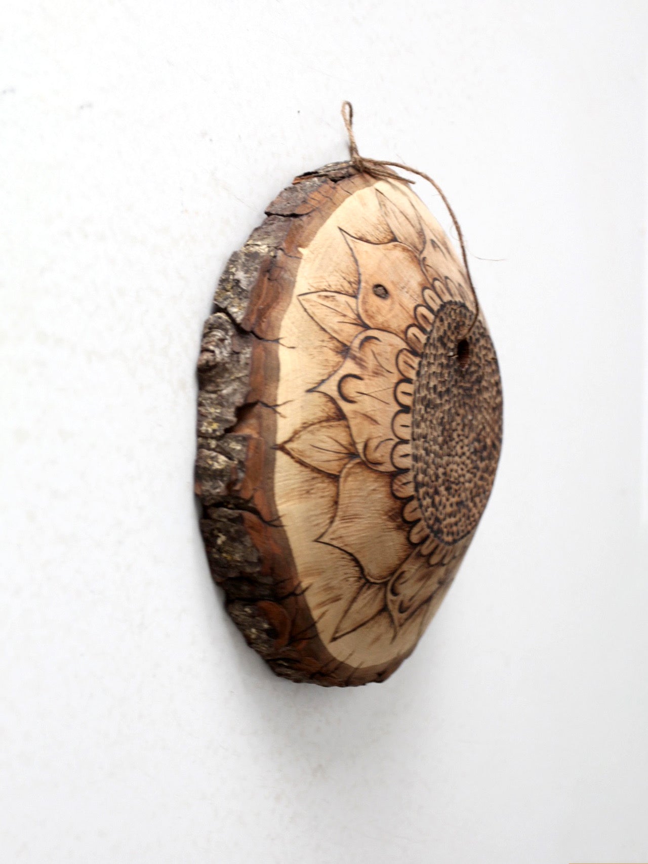 vintage wood slice wall art