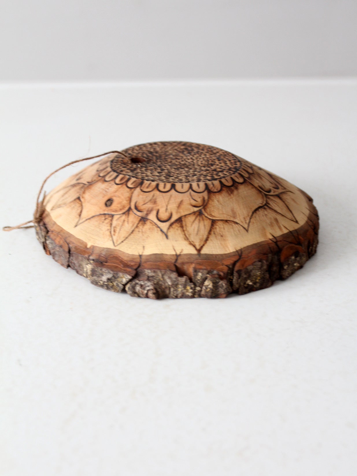 vintage wood slice wall art