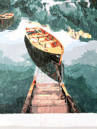 vintage boat art on canvas