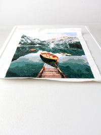 vintage boat art on canvas