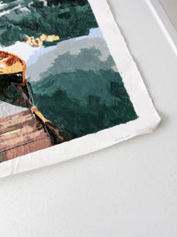 vintage boat art on canvas