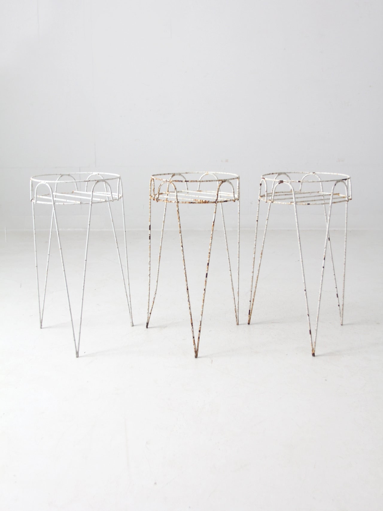 vintage hair pin leg stands set of 3