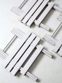 set of 3 vintage slat wood folding end tables