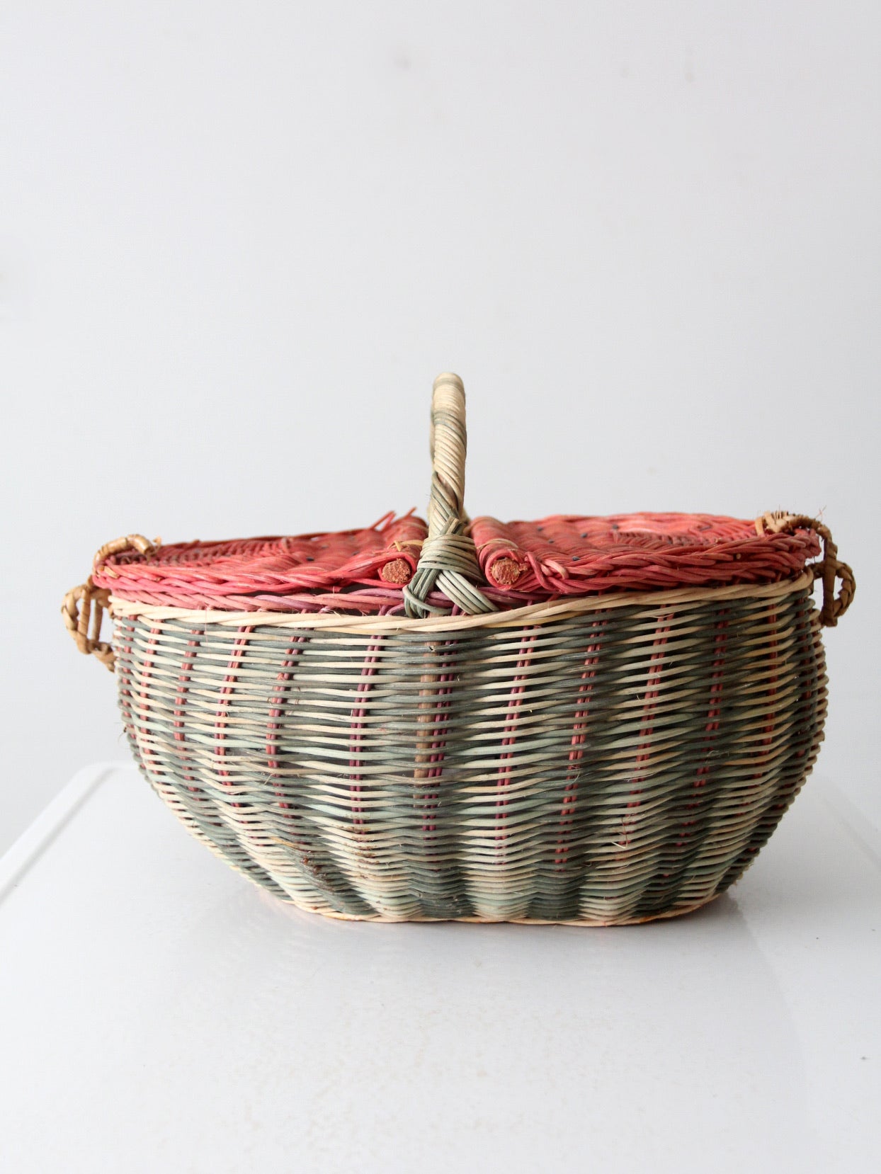 vintage watermelon picnic basket