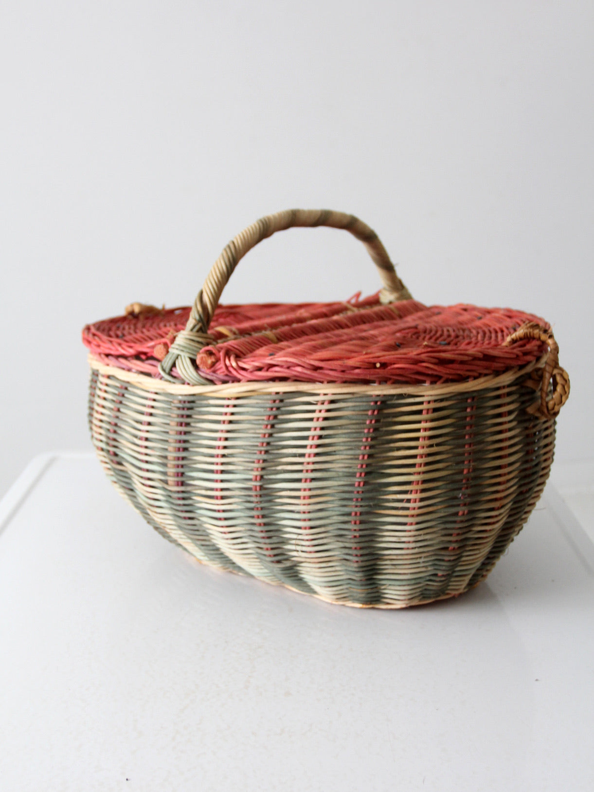 vintage watermelon picnic basket