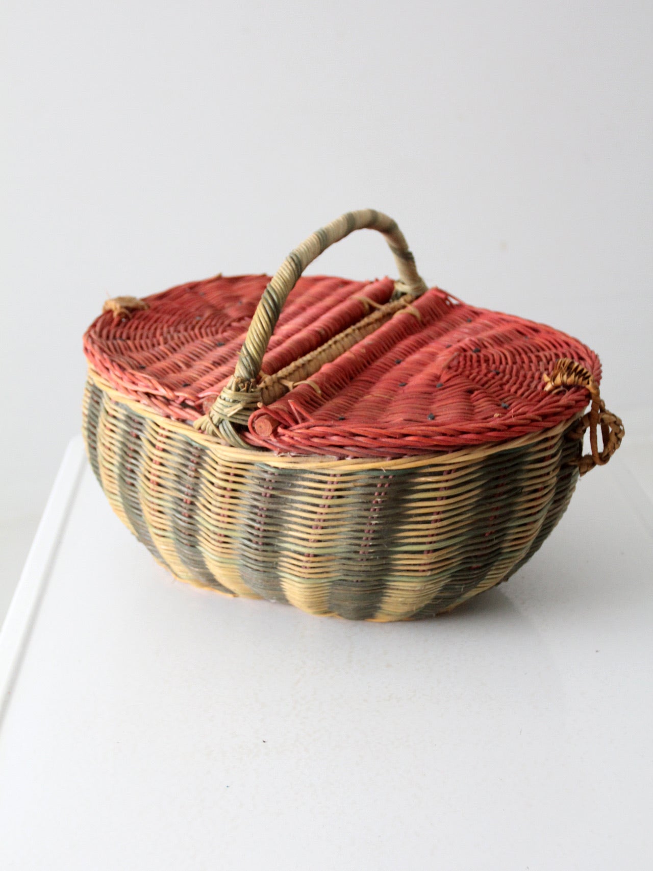 vintage watermelon picnic basket