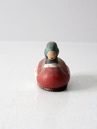 vintage wood mallard duck lint brush