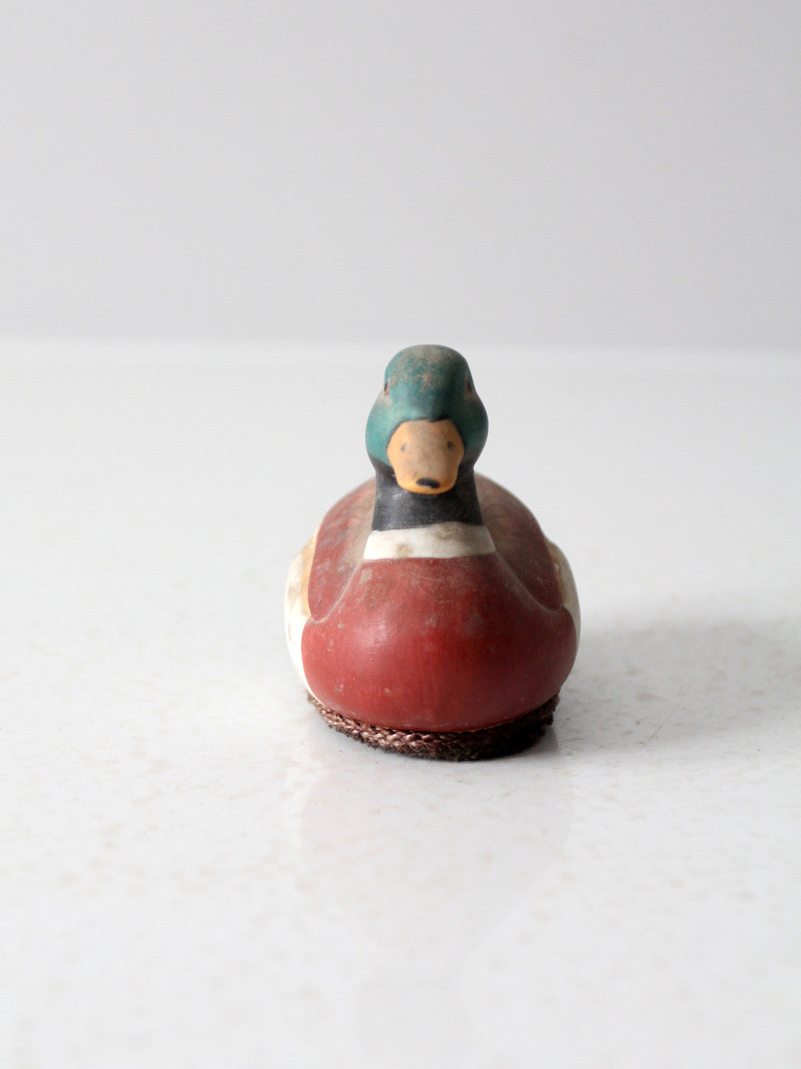 vintage wood mallard duck lint brush