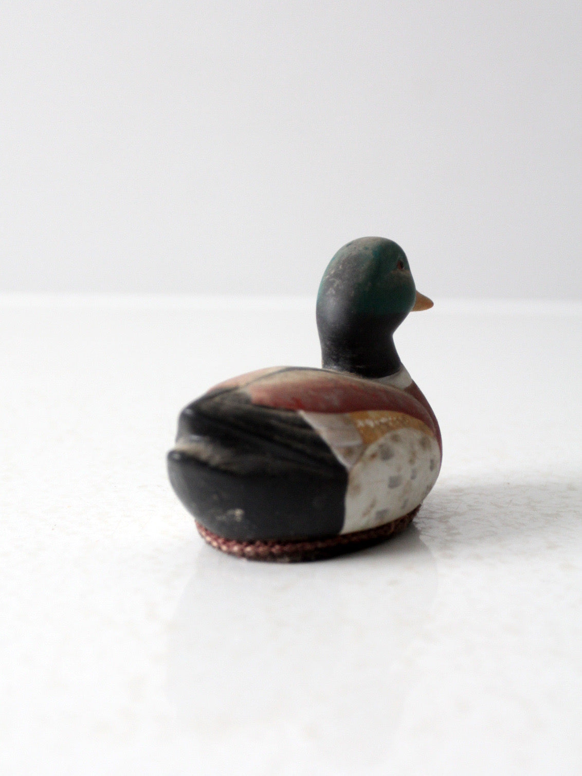 vintage wood mallard duck lint brush