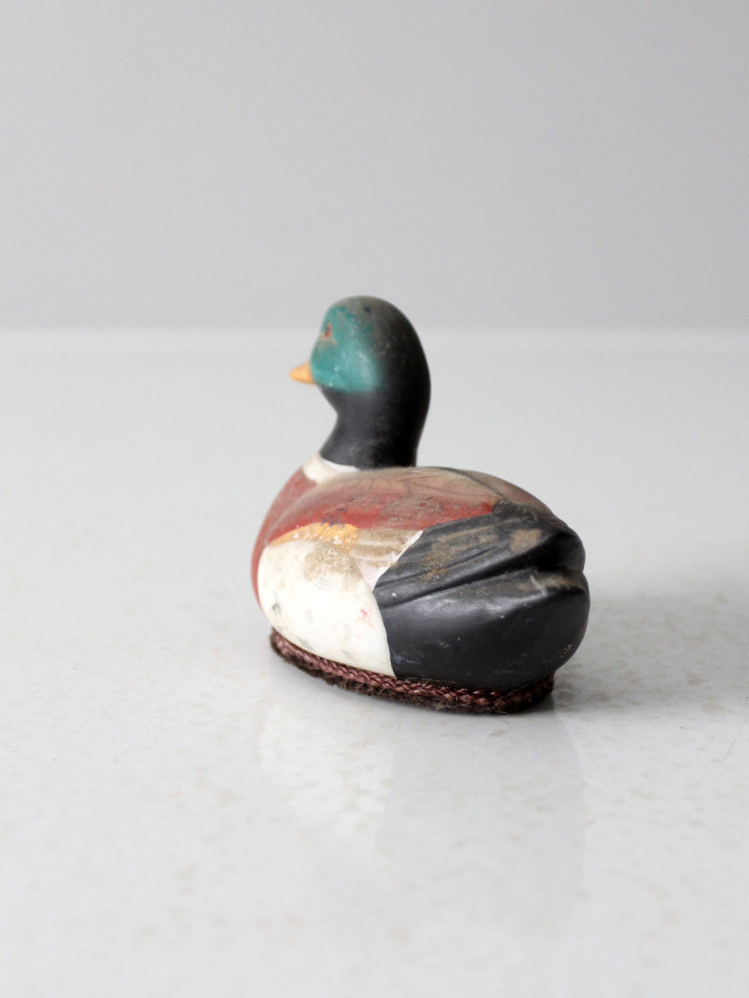 vintage wood mallard duck lint brush