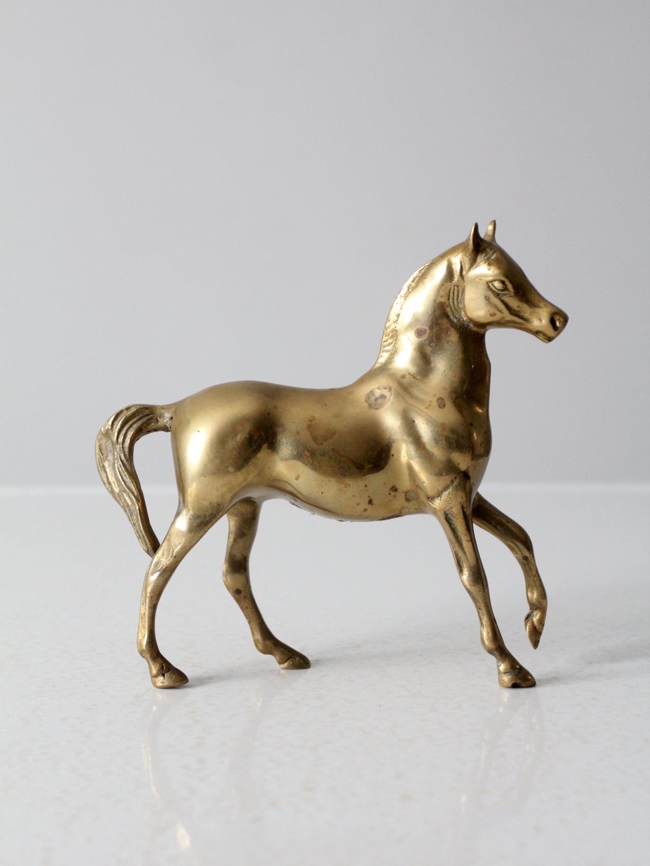 mid-century brass horse