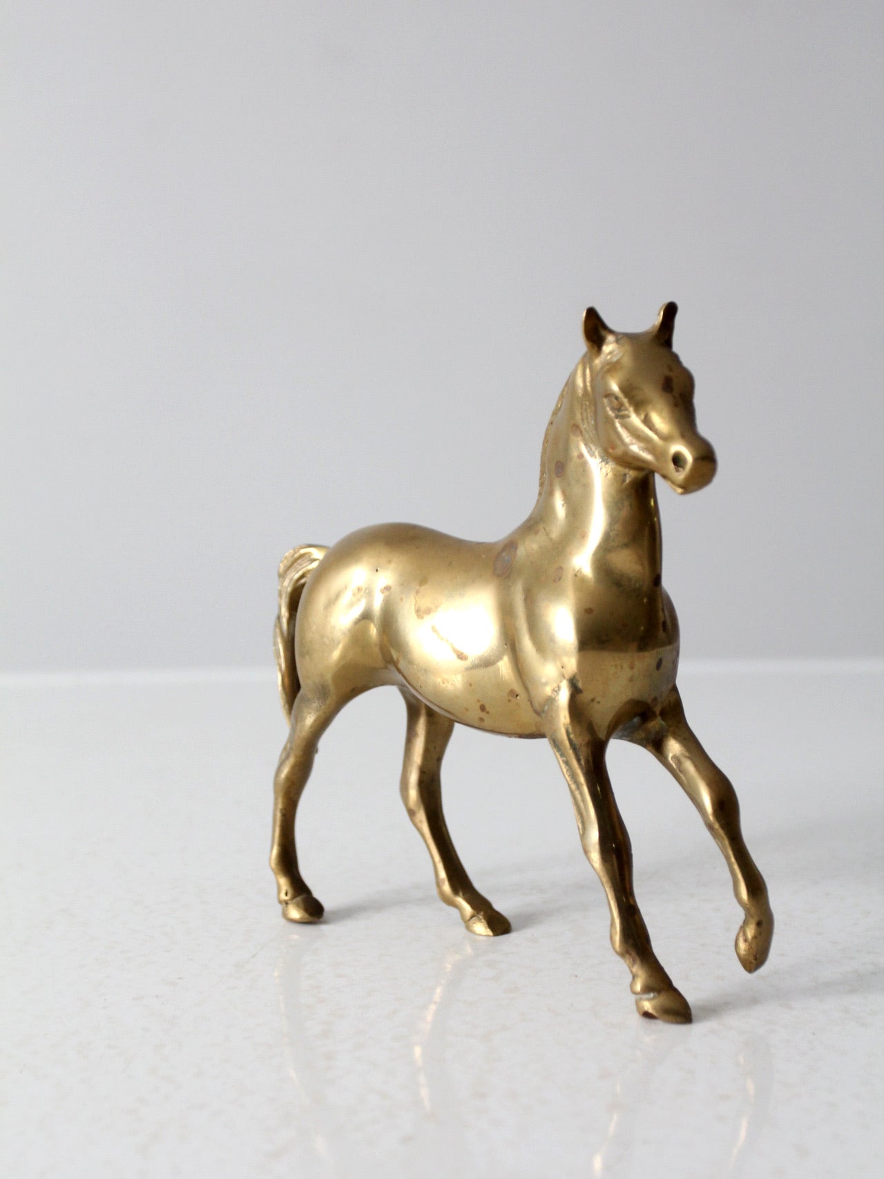 mid-century brass horse