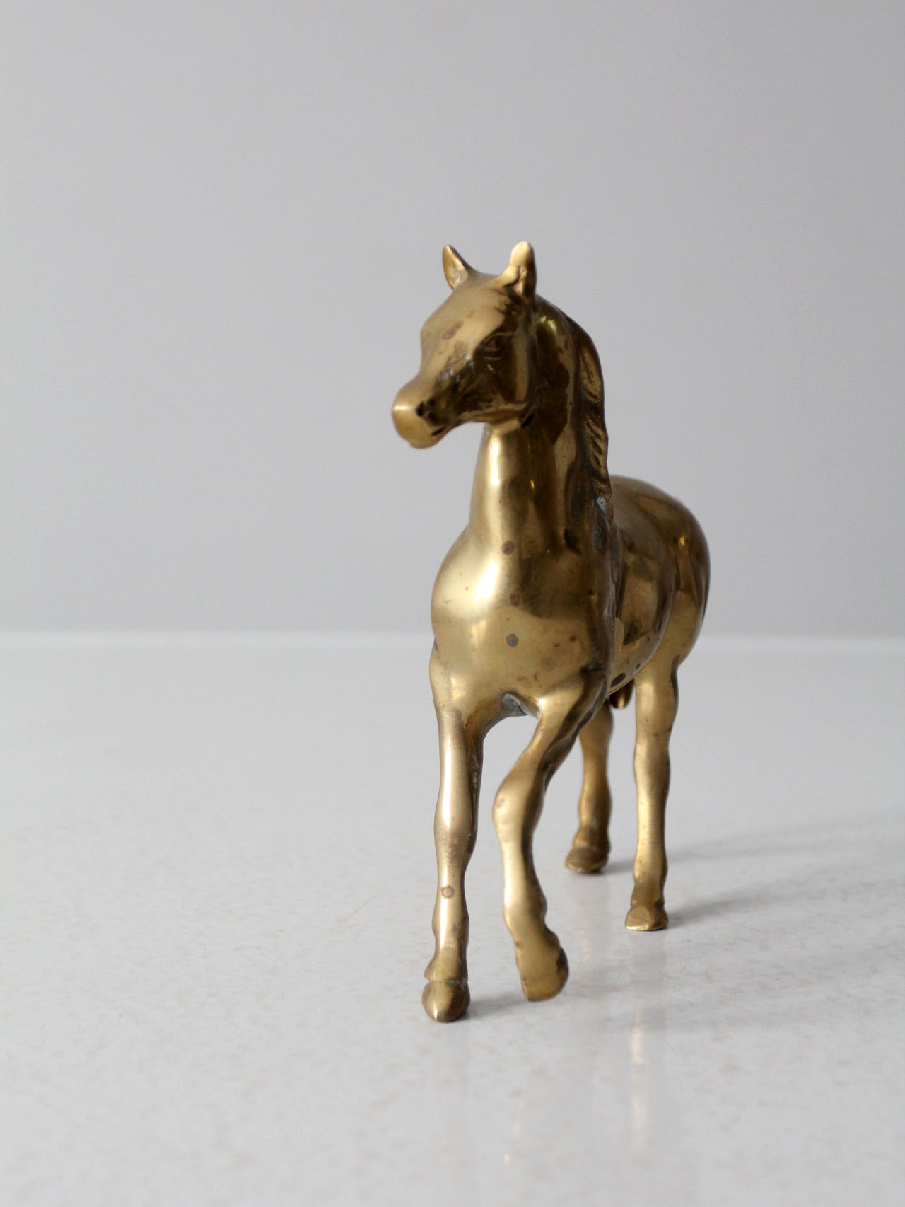 mid-century brass horse