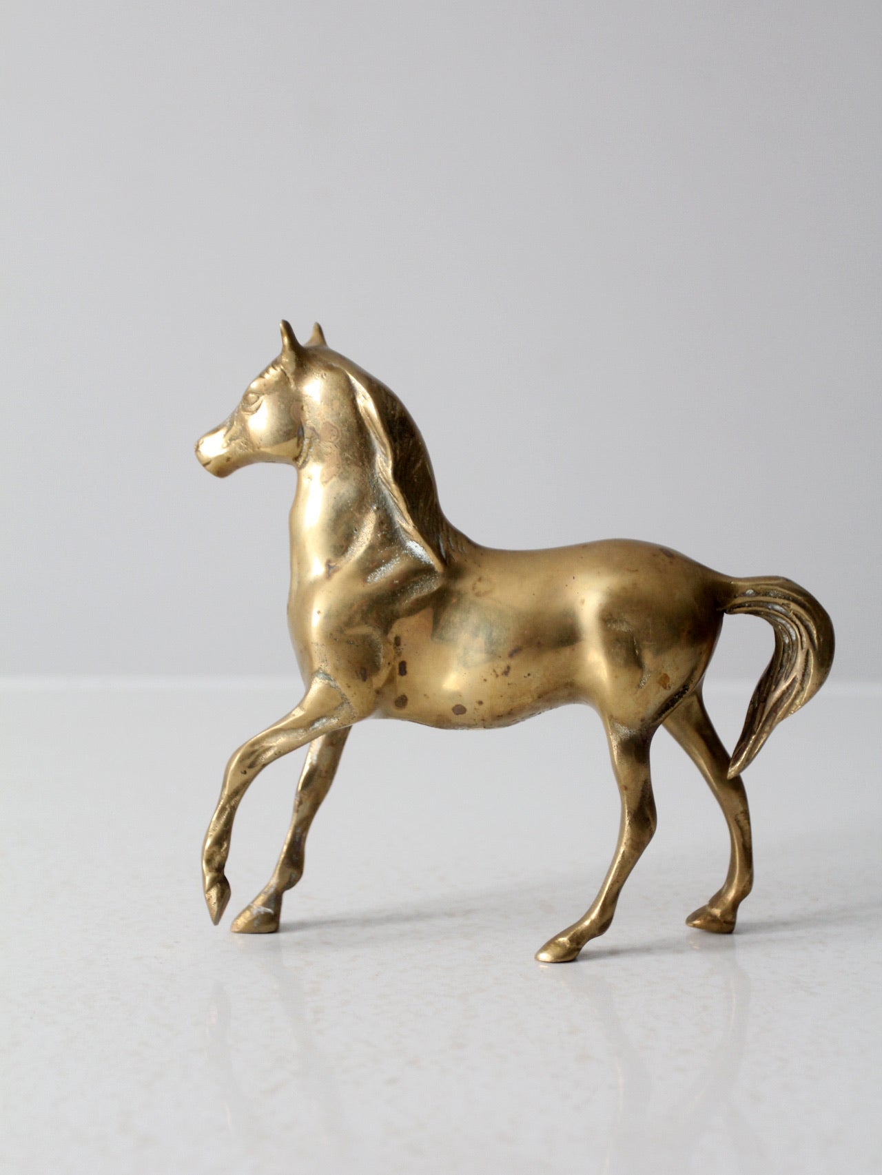 mid-century brass horse