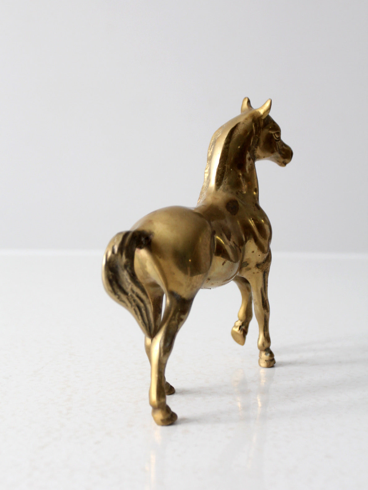 mid-century brass horse