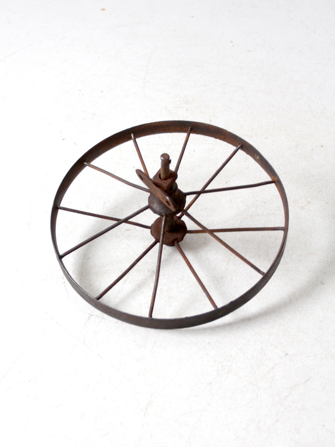 antique iron cart wheel