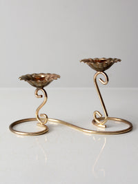 vintage brass double candlestick holder