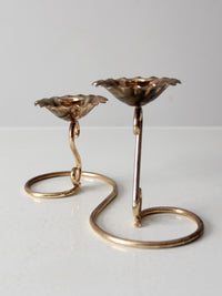 vintage brass double candlestick holder