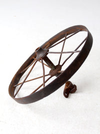 antique iron cart wheel