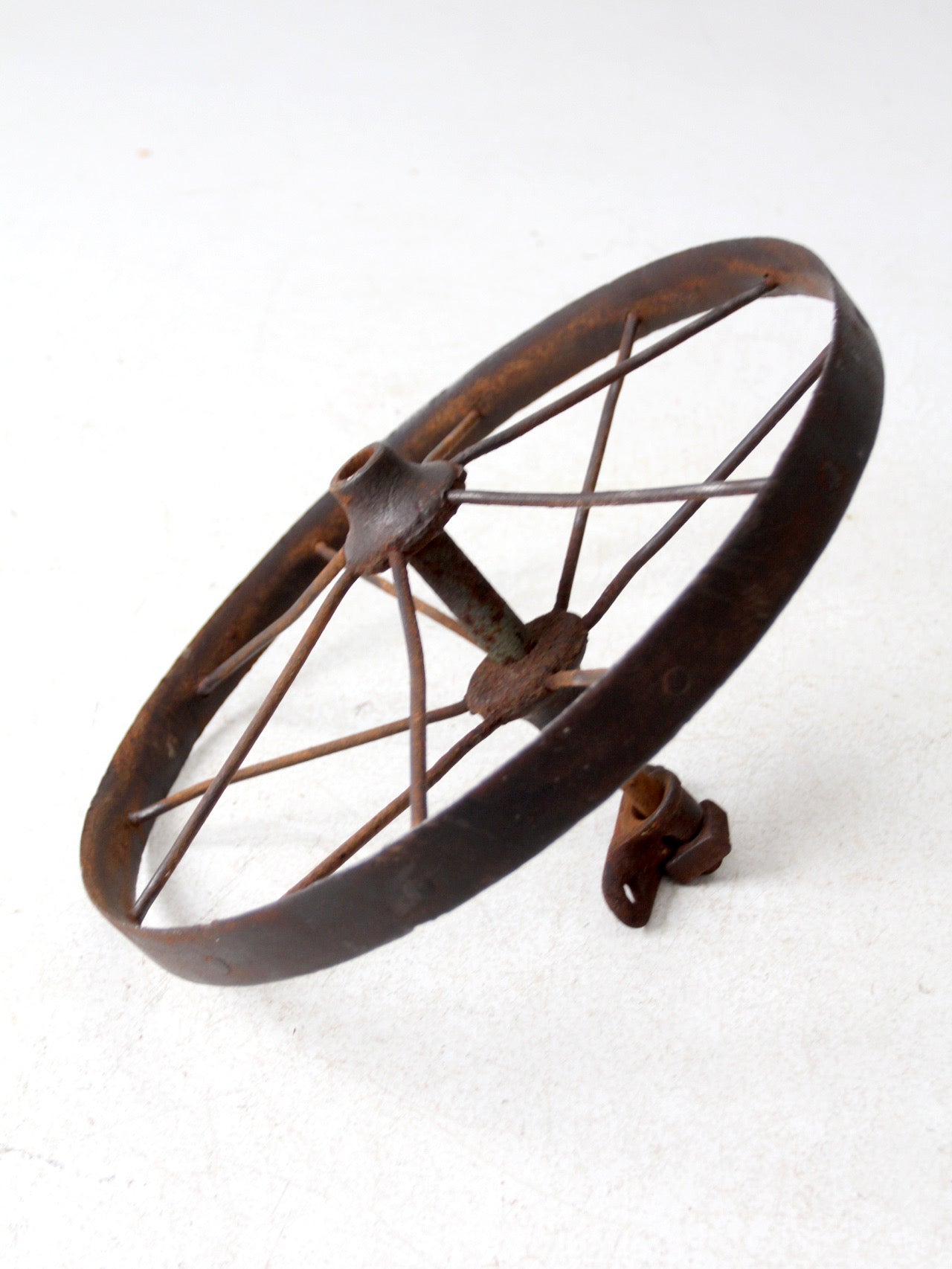 antique iron cart wheel