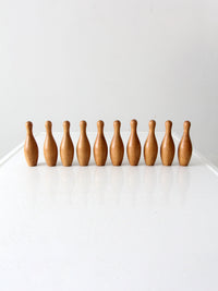 vintage tabletop wooden bowling pins set of 10