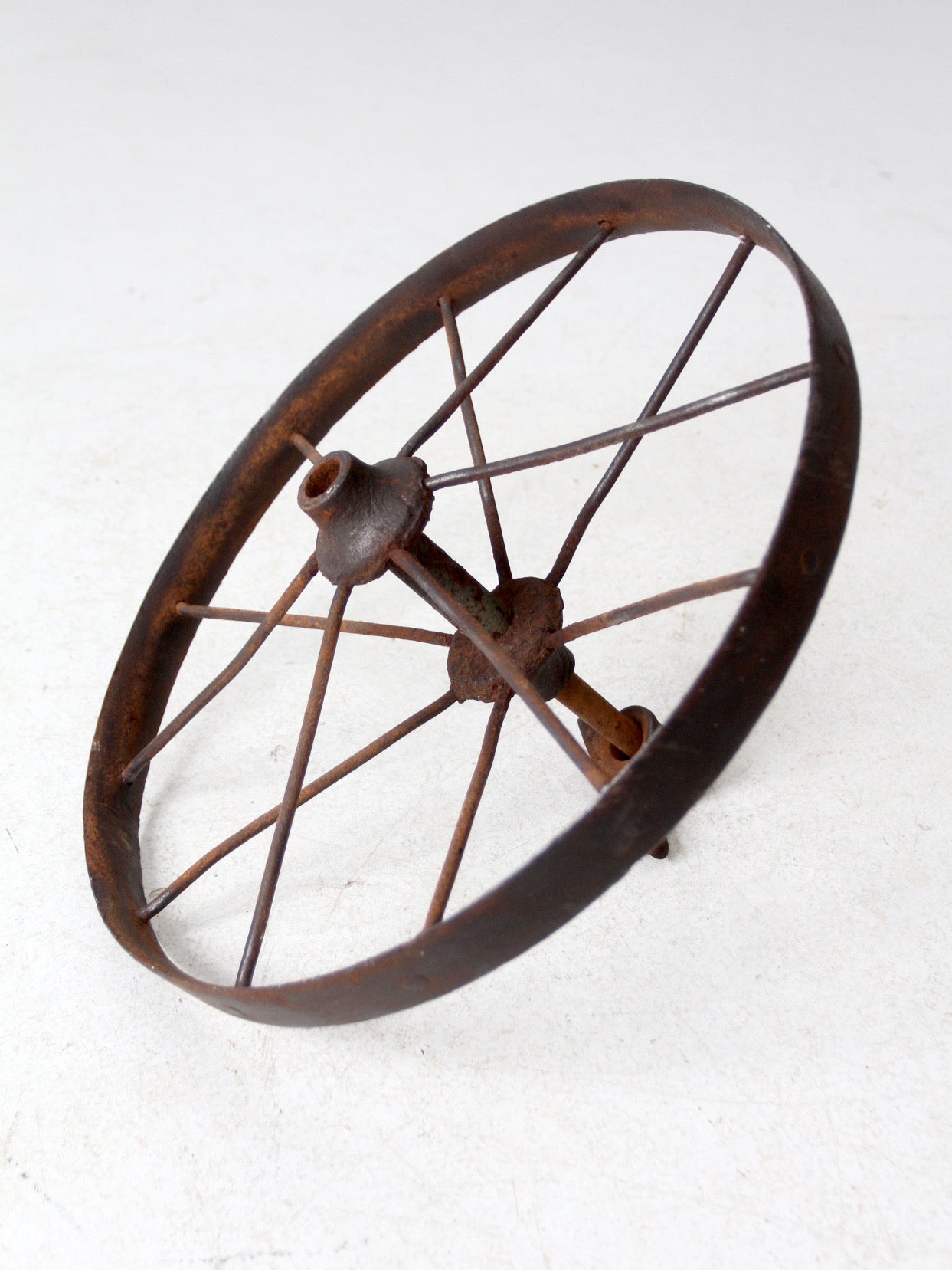 antique iron cart wheel