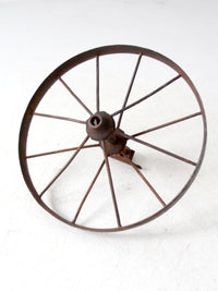 antique iron cart wheel