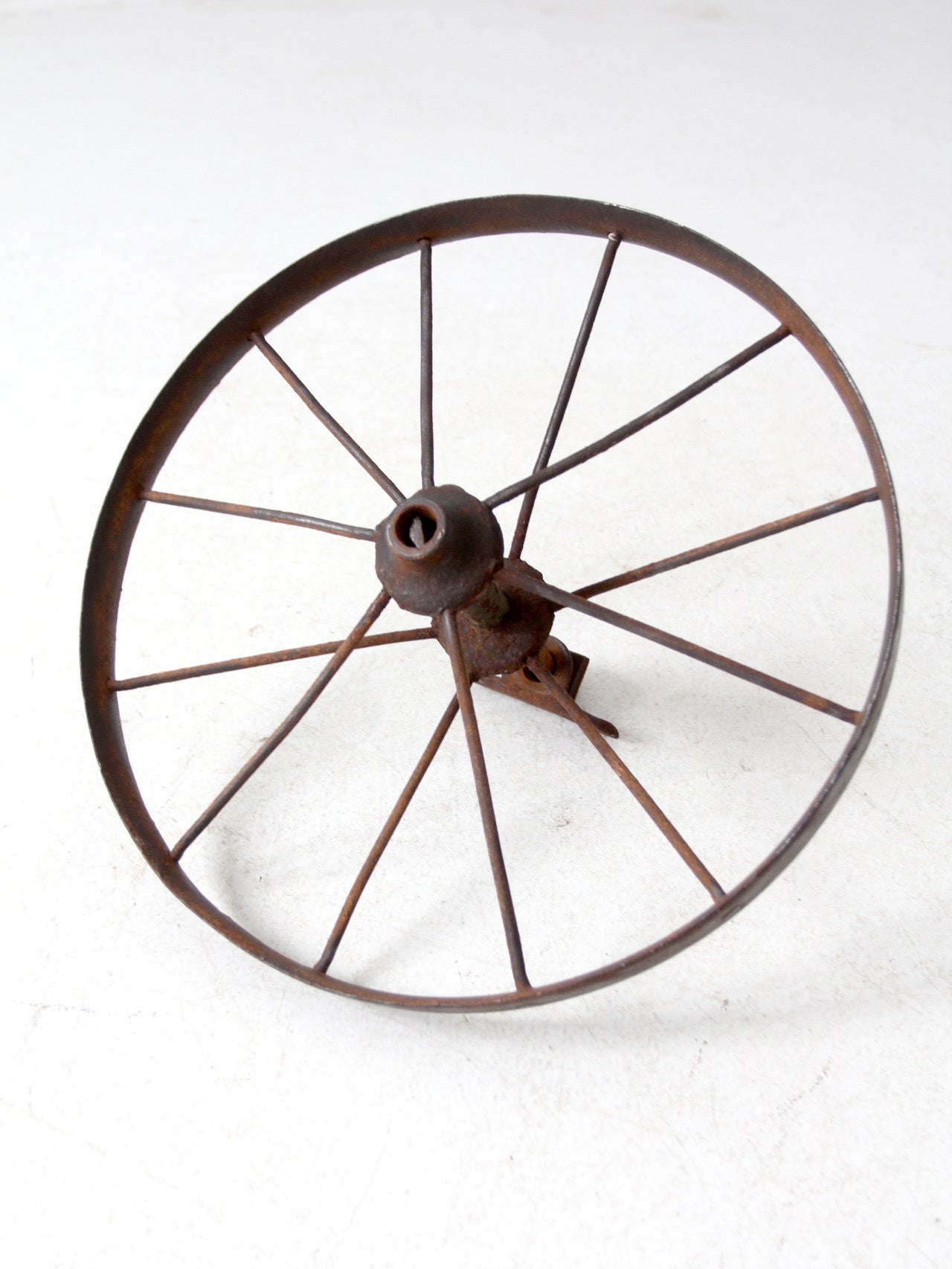 antique iron cart wheel