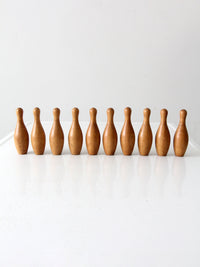 vintage tabletop wooden bowling pins set of 10