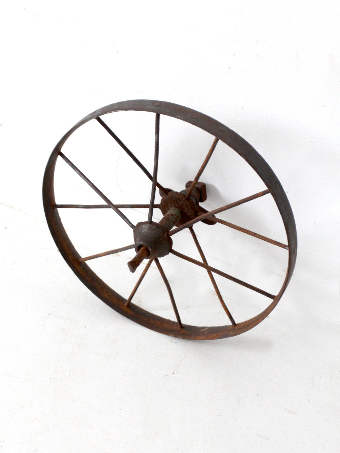 antique iron cart wheel