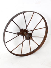 antique iron cart wheel