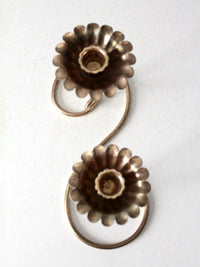 vintage brass double candlestick holder