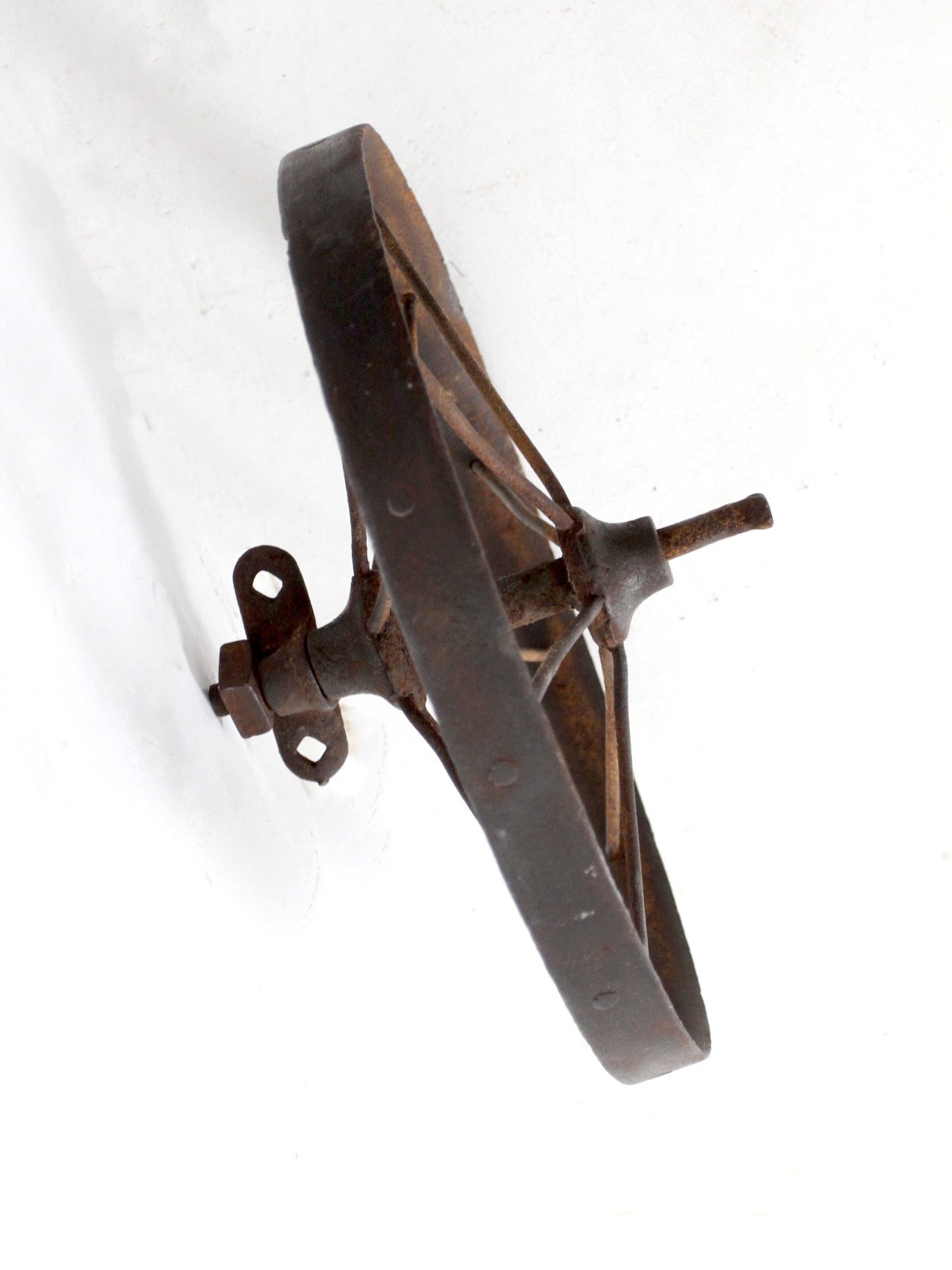 antique iron cart wheel