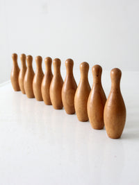 vintage tabletop wooden bowling pins set of 10
