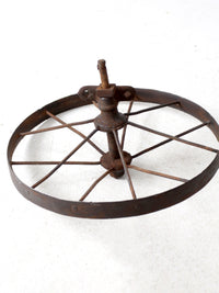antique iron cart wheel