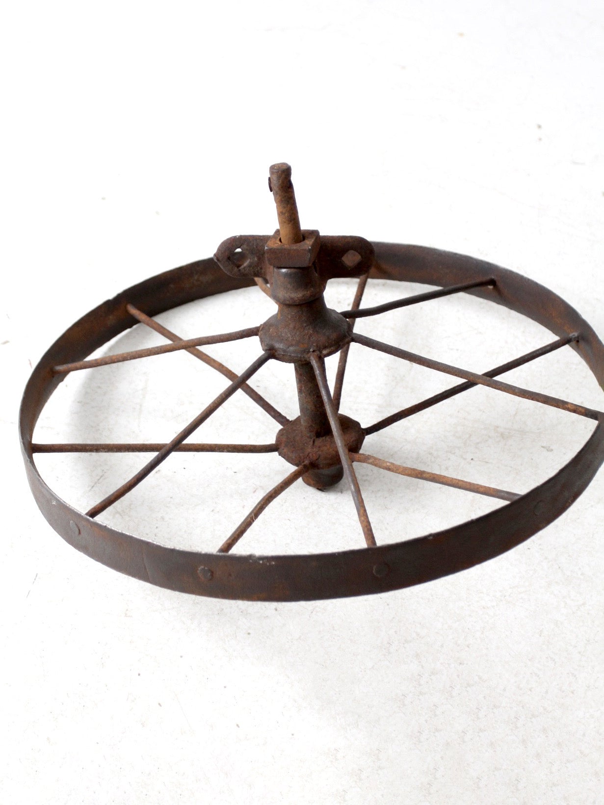 antique iron cart wheel