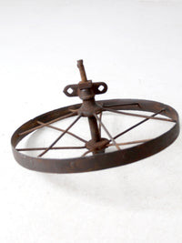 antique iron cart wheel